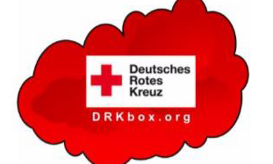 Eine rote Wolke in der das DRK-Logo (Name plus rotes Kreuz) abgebildet ist. Darunter steht "DRKbox.org".