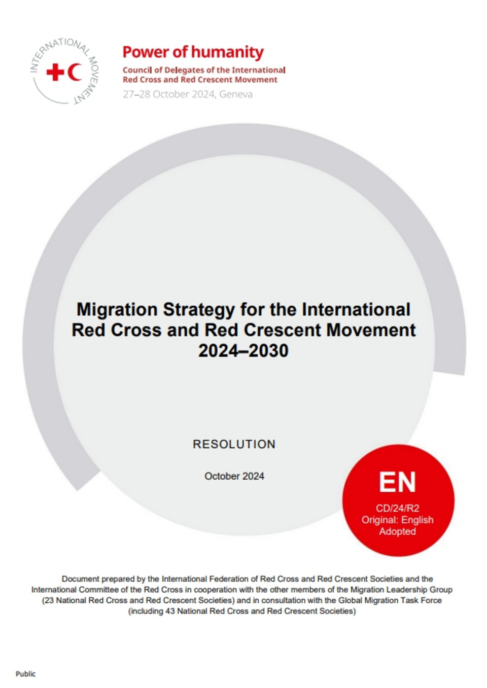 Titelbild der IFRC Migration Strategy 2024 bis 2030