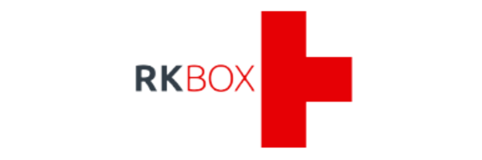 Recht steht RKBOX links ein halbes rotes Kreuz.