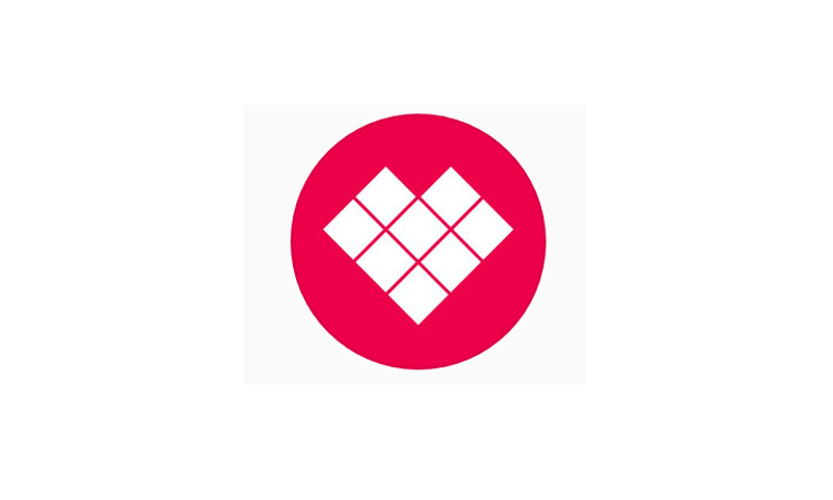Roter Kreis mit weißem Herzen darin