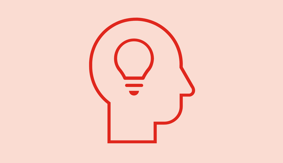 Kopfgrafik mit Blick nach rechts