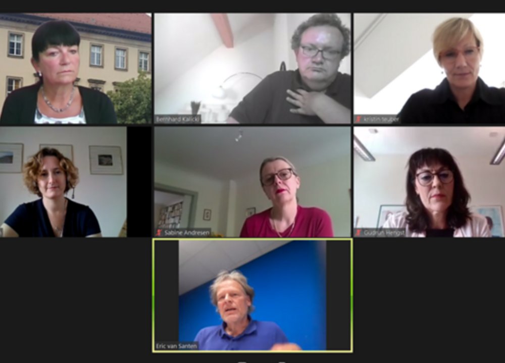 Bild einer Videokonferenz zur Abschlussdiskussion des AG Transferdialogs