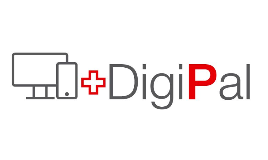 Links ein Monitor und Computer. Rechts steht "DigiPal".
