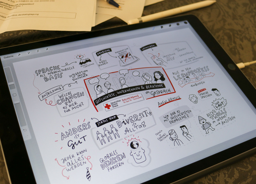 digitale Illustration von Diskussionsinhalten