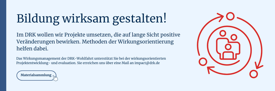 Infokasten, der über wirkungsorientierte Arbeitsweise des Projekts informiert.