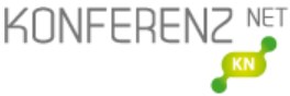 Es steht der Name "Konferenz Net" zentral. Rechts unten ist ein grünes "KN"-Symbol.