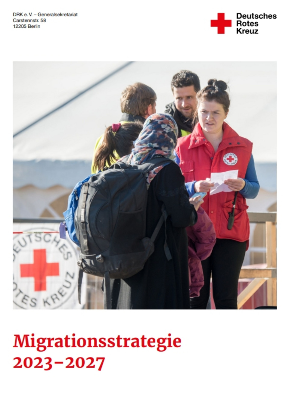 Titelbild der DRK Migrationsstrategie 2023 bis 2027