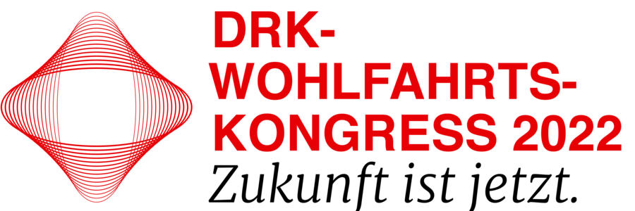 Logo WFK22 rot_schwarz DRK-Wohlfahrtskongress 2022. Zukunft ist jetzt.