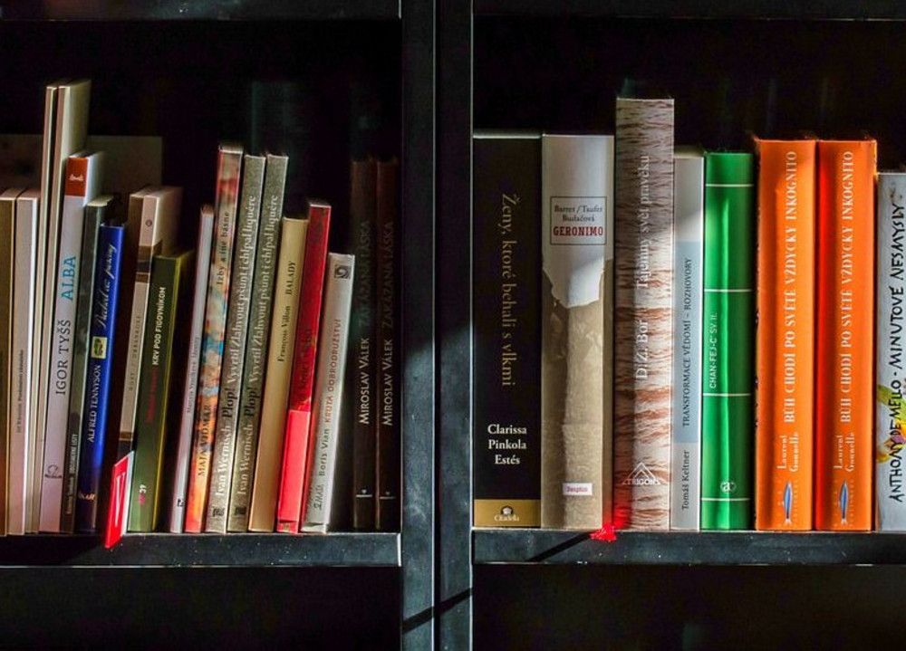 Ein Bücherregal voller Bücher.