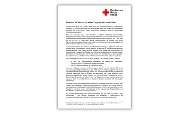 Screenshot der ersten Seite des Positonspapiers