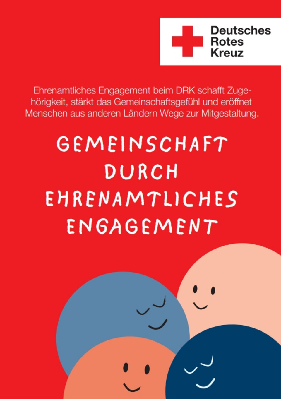 Wertekarte des Deutschen Roten Kreuzes zum Thema "Gemeinschaft durch ehrenamtliches Engagement".