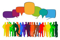 Menschen und Sprechblasen