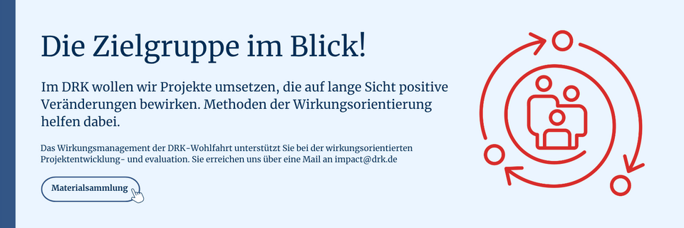 Ein Infokasten, der auf wirkungsorientierte Arbeitsweise des Projektes hinweist.