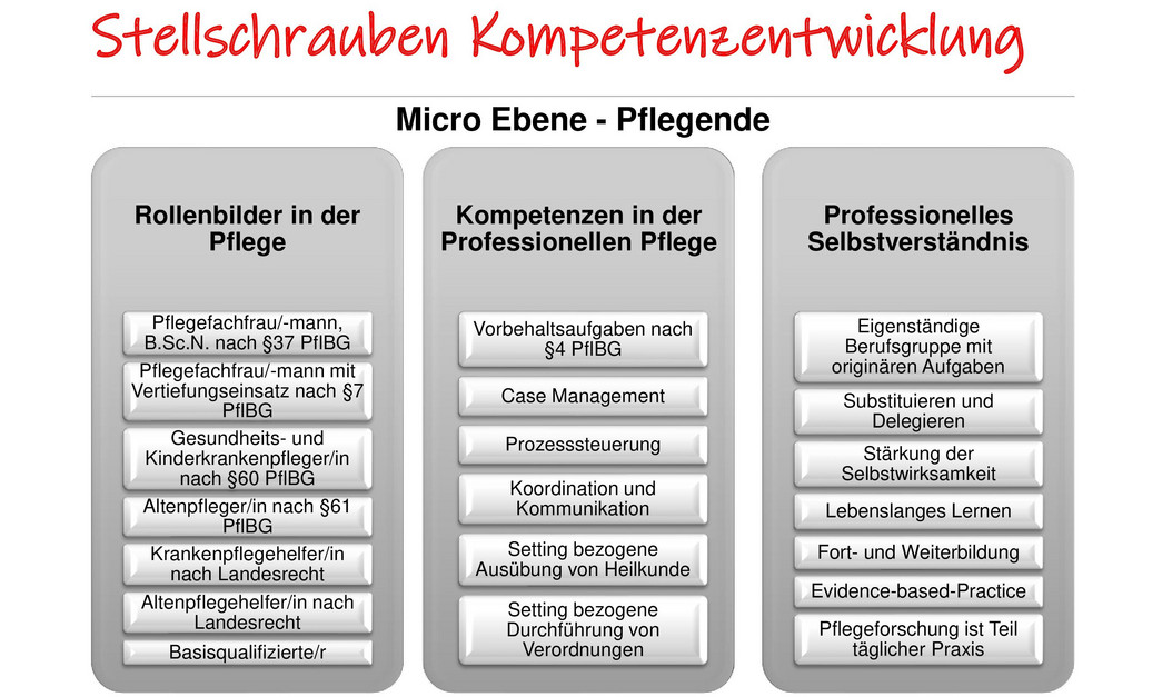 Stellschrauben Kompetenzentwicklung Micro Ebene Stellschrauben Kompetenzentwicklung Micro Ebene