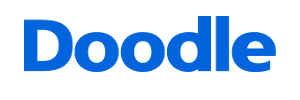 Name in Blau auf weißem Hintergrund.