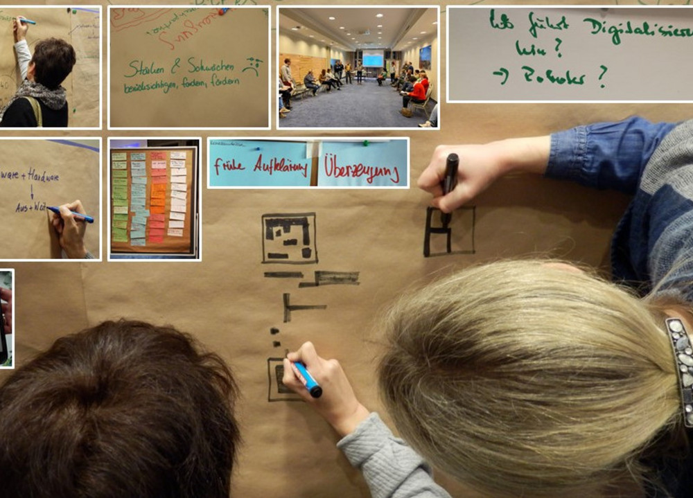 Das Bild zeigt Eindrücke von der Auftaktveranstaltung Digitalisierung in der Pflege DRK-Care_4.0