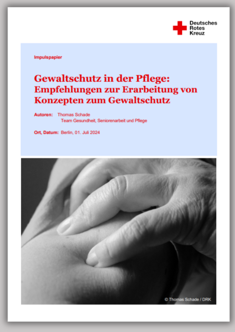 Vorschau des DRK-Impulspapiers zum Gewaltschutz in der Pflege