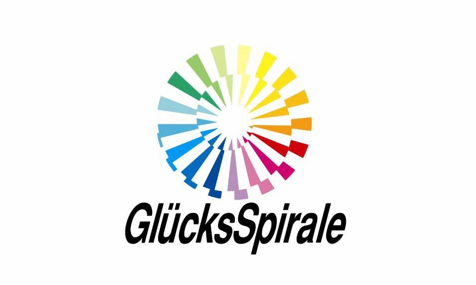 Das Logo der GlücksSpirale ist eine regenbogenfarbende Spirale mit dem schwarzen Schriftzug GlücksSpirale darunter