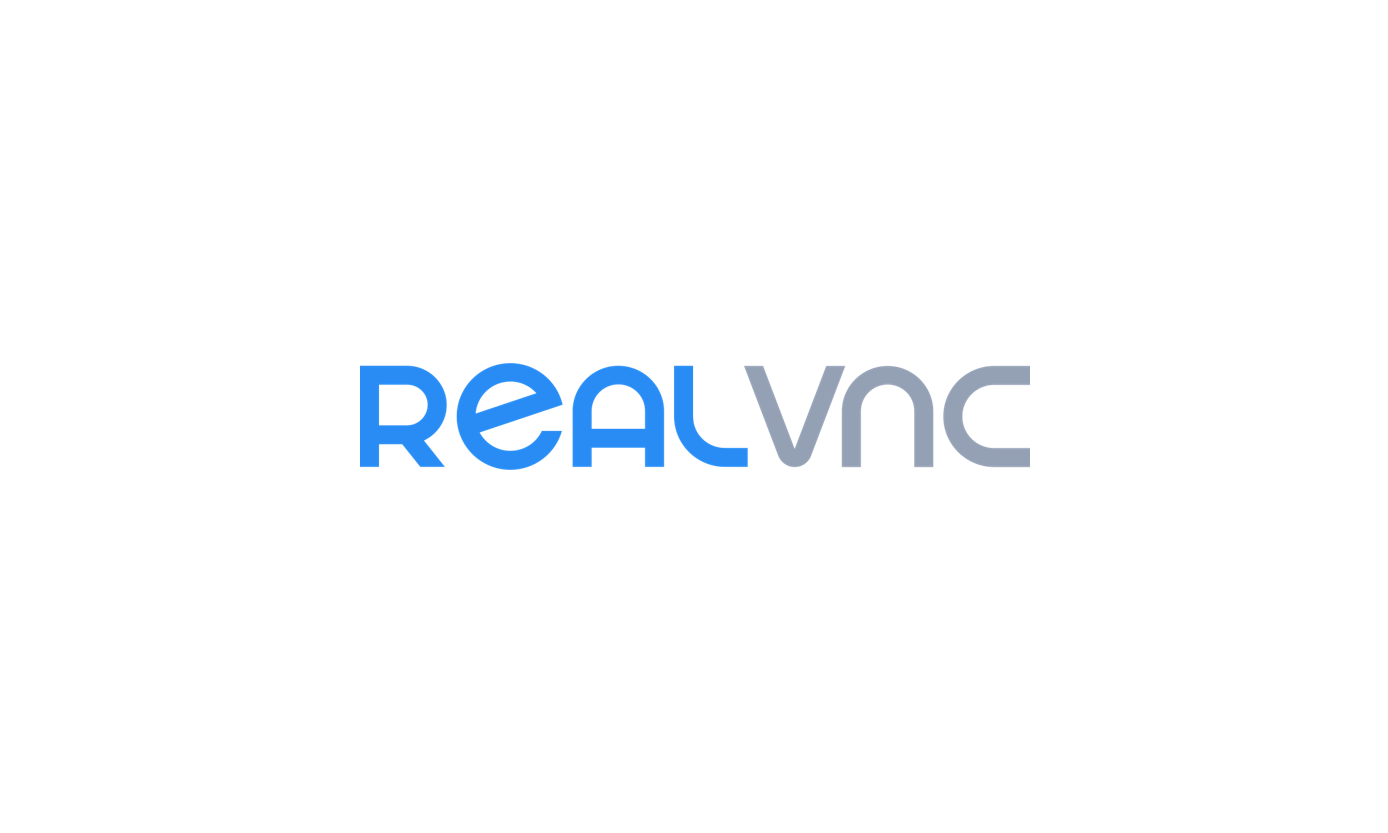 Name. Real in blau, VNC in silber.