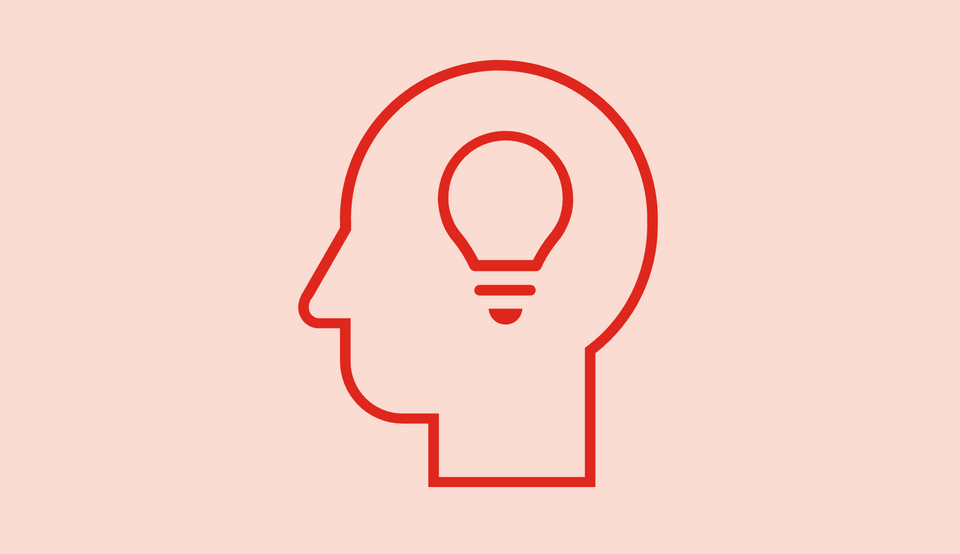 Kopfgrafik mit Blick nach links