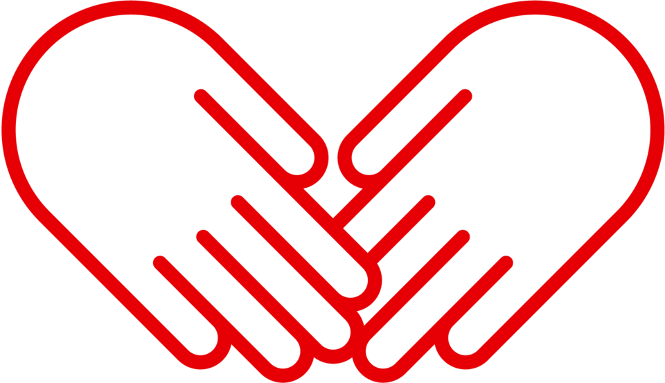 Icon von zwei Händen die sich berühren