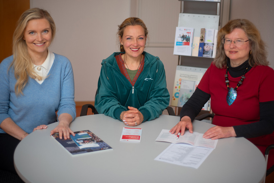 MBE-Team DRK Bodenseekreis von links nach rechts: Marta Eichwald, Sabine Große, Natalie Ammon
